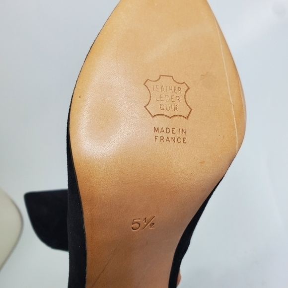 J.B. MARTIN PARIS ADELYS SUEDE HEELS SIZE 5.5M BLACK SHOES - Picture 6 of 13